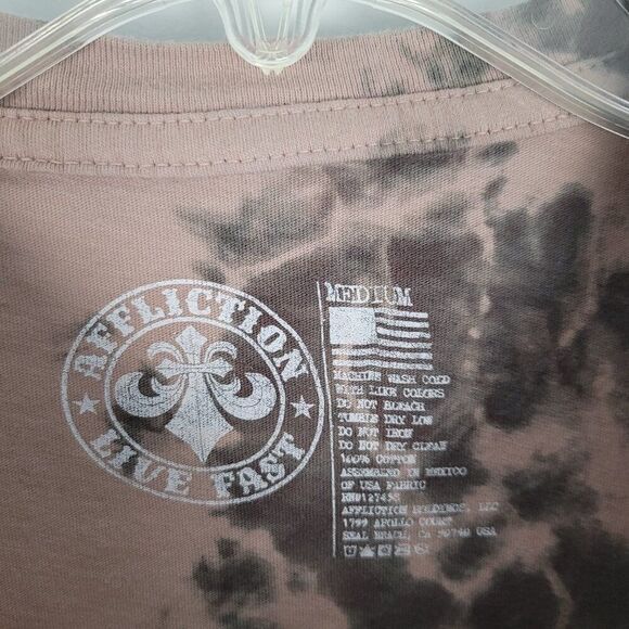 Affliction American Customs Harlow Long Sleeve Top Cutout Studded Tan Size M - Picture 12 of 12